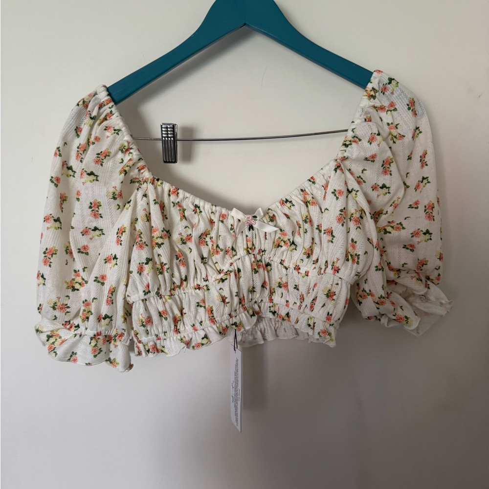 For Love And Lemons Lola Pointelle Crop Top & Shorts (NWT) - Picture 6 of 9